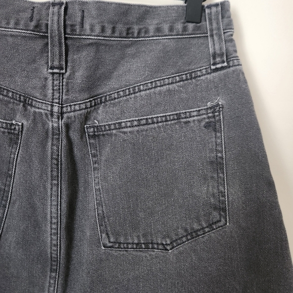 Madewell | Rigid Denim A-Line Mini Skirt in Lunar Wash Cutout Edition - Size 28 - Picture 7 of 10